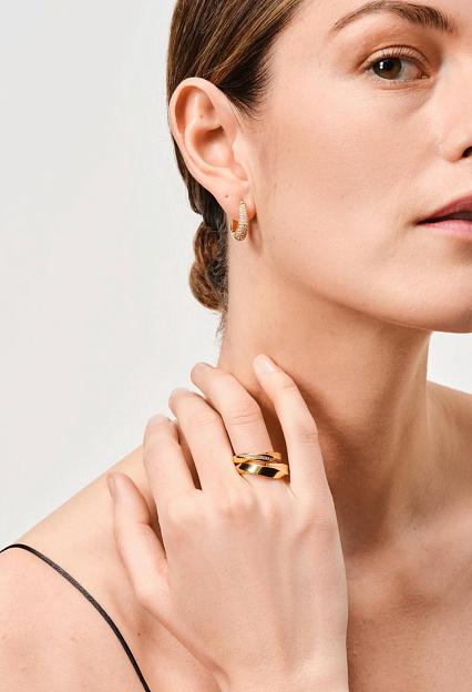 Tom Wood Liz Hoop Pave Gold